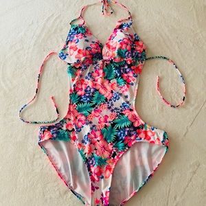One Piece Tropical Bathing Suit